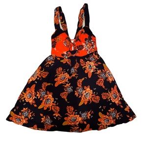 Free People Floral Print Mini Dress